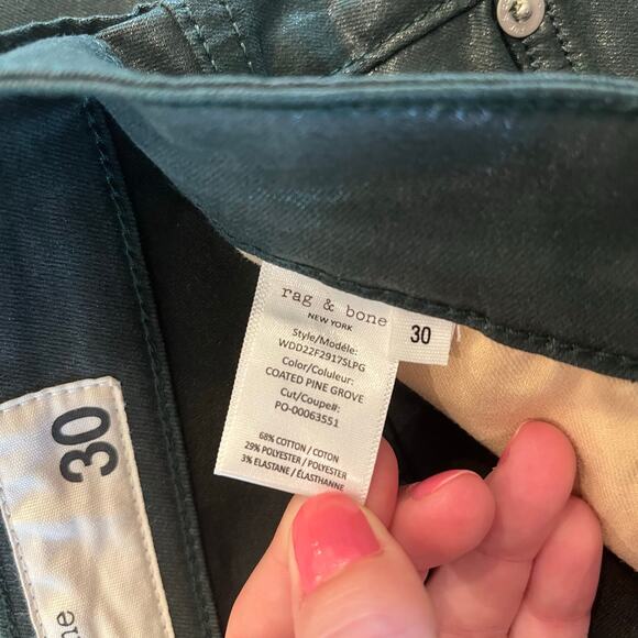 Rag & Bone Casey High Rise Ankle Flare Jeans in Coated Pine Grove Size 30 - Picture 7 of 11